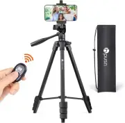 Cell Stand: 55 inches Adjustable and Lightweight Aluminum Tripod with 360 Deg...