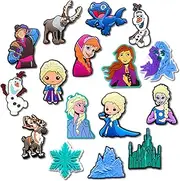 [Tashrasia] 16Pcs Princess Shoe Charms for Croc Clogs Sandals Bracelet Wristband Slippers, Sorority Shoe Decoration Charms for Party Favor, Small, Polyvinyl Chloride, No Gemstone