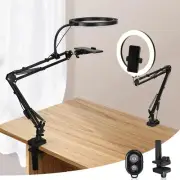Overhead Camera Mount with 10" Selfie Ring Light,Adjustable Phone Arm Stand, ...