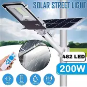 200W LED Solar Floodlight Panel Street Lights Outdoor Waterproof Remote Control