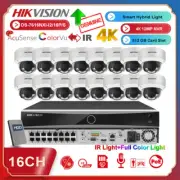 Hikvision 4K 16CH 16POE 8MP ColorVu IR IP Camera System Dual Light Acusense Lot