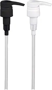 Universal Shampoo/Conditioner Dispenser Pump for Bottles, Leak Proof, Pump Top Fits 1 L/33.8 oz Bottles, 28/410 Neck Size, Variety Pack of 2 (Includes Black and White Pumps)