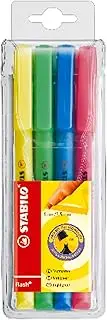 STABILO flash Highlighter - Wallet of 4 Assorted Colours