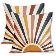 Boho Sun Sunrise Throw Pillow Covers 16x16 Inch 16" x 16" (Pack of 2) Bohosun