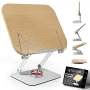 Book Stand for Reading - Adjustable Recipe Book Holder Stand with 360° Swivel...