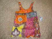 Uproar Girls L Plus Geometric Graphic Orange/Multi Tank NWT CUTE!