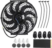 SOULONG Car Cooling Fan 12V 80W Car Cooling Fan Universal 12 Inch Electric for Truck Trailer with Mounting Kit
