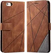 Compatible with iPhone 6S Plus / 6 Plus Case (5.5 Inch), Flip Wallet Mobile Phone Case PU Leather Wallet Case Protective Cover [Card Slots] [Magnetic Closure] [Stand Function] (Brown)