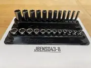 Snap-on Tools NEW 24pc 1/4" Drive Metric 6pt Shallow / Deep Socket Set 124STTMM
