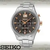 SEIKO 精工 時尚精選 三眼計時 日期顯示 不鏽鋼錶帶 防水 男錶 SPC151P1