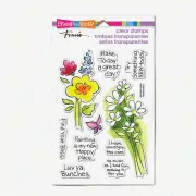 Stampendous Bench Blossom Clear Rubber Stamps Set for Crafting and Scrapbooking