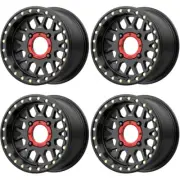 4 ATV/UTV Wheels Set 14in KMC KS235 Grenade Beadlock Black 4/137 38mm CAN