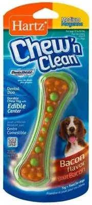 Hartz Chew N' Clean Dental Duo Dog Chew Toy Bacon Flavor, Medium 1 ct