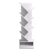 NNEDSZ Display Shelf 7-Shelf Tree Bookshelf Book Storage Rack Bookcase White