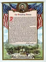 Graphic of Abraham Lincoln's Gettysburg Address - Historic Art Print