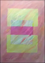 Chris Hicks "Series A-4" Hand Signed Fine Art Original Mixed Media Monoprint OBO