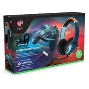 PDP Blue Tide Bundle Pack Rematch Glow Advanced Wired Controller and Airlite Glow Wired Headset for Xbox Series X and PC