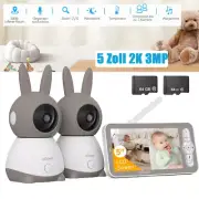 ieGeek 2K WiFi Baby Monitor with Two Cameras Phone App & 5" Split-Screen Control