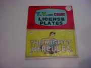 sealed the MIGHTY HERCULES TV SHOW 1966-67 Miniature Metal LICENSE PLATE Marx