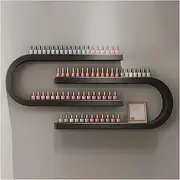 U-Shape Wall Mounted Nail Polish Rack, White Metal Shelves Nail Polish Wall Shelf, Storage Organizer for Display Cosmetic Perfume Essential Oil,Black,2P