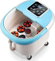 Foot Spa Bath Massager w/Heat, Water Shower Adjustable in Angles, Motorized Shiatsu Massage Balls & 6 Maize Rollers, Time & Temper Control, LED Display, Home Pedicure Foot Bath Tub