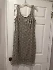 R&M Richard Mocha Women Laced Paillette Dress & Jacket With Rhinestone