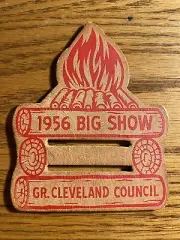 BSA Vintage Greater Cleveland Council 1956 Big Show Leather Neckerchief Slide