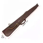 TORUBON Real Leather 54" Shotgun Case Soft Padded Hunting Gun Storage Zipped Bag