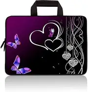 14 14.1" 14.2" 15" 15.4" 15.6" inch Inch Laptop Sleeve Case Protective Bag with Outside Handle,Ultrabook Notebook Carrying Case Handbag Compatible with Dell Toshiba HP Chromebook(Butterfly & Heart)