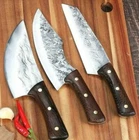 Butcher Boning Knife Set Handmade Forged Steel Wood Handle Chef Cleaver Slicing