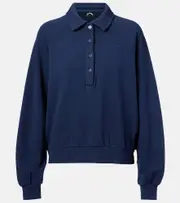 [The Upside] The Upside Elle logo cotton terry polo sweater AU 16 blue