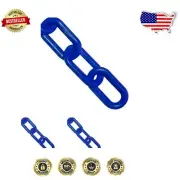 100-Foot Plastic Barrier Chain in Traffic Blue – Durable Crowd Control Solution
