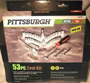 53-Piece Mechanics Tool Set Kit Metric & SAE Wrenches Socket Ratchet With Case