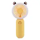 Small Fan Compact Rechargeable Students Mini Usb Desk Fan with Led Light Cartoon