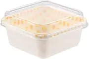 50 Sets Square Plaid Cake Boxes Tiramisu Packing Box Cut Picnic Lunch Box Style Plastic Box Hand-Painted Cake Dessert Box Retro Thousand Layer Bento Western Food Disposable Packing Box