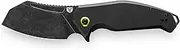 TRUE MAAR Cleaver Pocketknife | 3.5" Blade Length, D2 Steel, Black Oxide & Stonewash Finish, G10 Handle, EDC, Extra-Large Size, Deep Carry Clip - Black