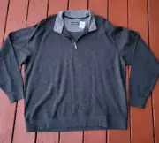 Orvis Softest Pima Cotton Tencel Blend Gray 1/4 Zip Pullover Sweater Size XXL