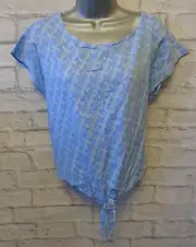 Trespass Blue Tie Front T-Shirt Blouse Top Size 10-12 Medium NEW!!!
