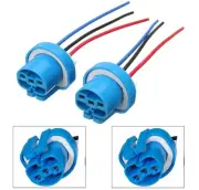 Wire Pigtail Female P 9007 HB5 Head Light Two Harness Bulb Socket Connector Plug