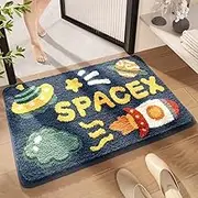 RVDDIHU UFO Kids Rugs Alien Spaceship Rugs Family Bedroom Bedside Rugs Bathroom Rugs Fun Rugs for Children's Rooms Rugs, Bedrooms, Nurseries, or Playrooms Play Rugs Size 23.6 x 15.7 inches