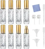 8Pcs 15ml Perfume Atomizer, Square Glass Perfume Atomizer Bottle Refillable M...