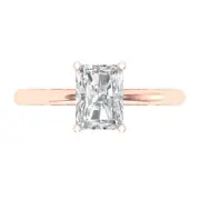 1.65ct Radiant¬†Cut Solitaire Statement Promise Designer Ring 14k Rose Gold