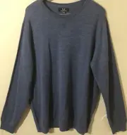 Magaschoni Men's 100% Wool Crew Neck Sweater Pullover Blue Sz XXL NWT