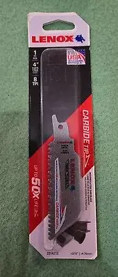 Lenox 4-In 8-Tpi Carbide Tooth Reciprocating Saw Blade