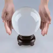 LONGWIN 150MM Clear Crystal Ball Divination Glass Sphere Photo Prop Free Stand