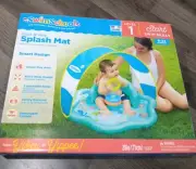 Stack N' Play Teal Inflatable Splash Mat with Removable Canopy 28" By SwimSchool