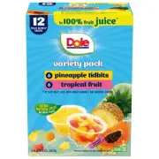 Pineapple Tidbits and Tropical Fruit in 100% Juice Variety Pack - Fruit Bowls...
