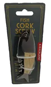 KIKKERLAND FISH Corkscrew, Waiters Friend, Bottle Opener Beer, Wine, Light wood