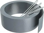 WELDUN Lawn Edging, Garden Edging, Flexible Plastic Gravel Edging, Gardening Supplies, Easy to Cut and Shape, for Flower Beds, Lawns and Walkways, 5 m x 7 cm (L x H) with 10 Hooks, Grey