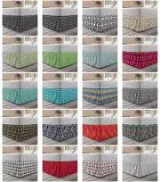 Ambesonne Abstract Form Bedskirt Elastic Wrap Around Skirt Gathered Design